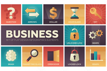 Business - set of flat design elements