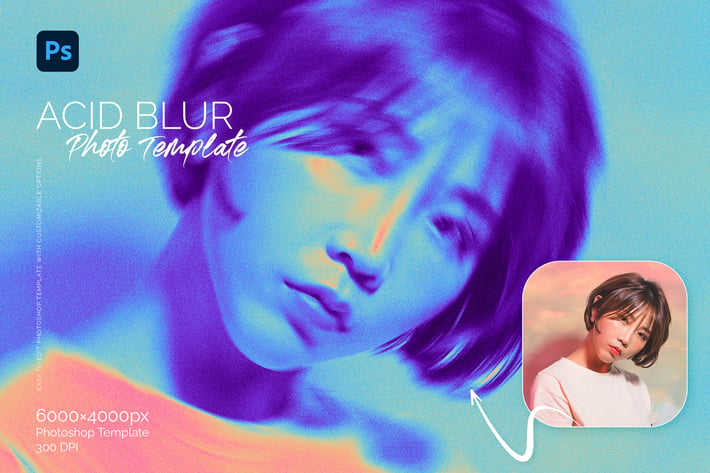  Acid Blur Photo Template
