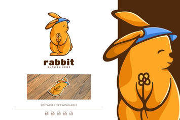 Rabbit Cartoon Logo