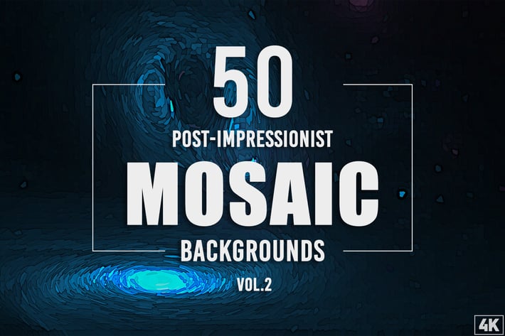50 Post-Impressionist Mosaic Backgrounds - Vol. 2