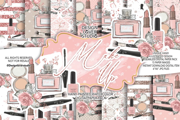 Make up digital paper pack