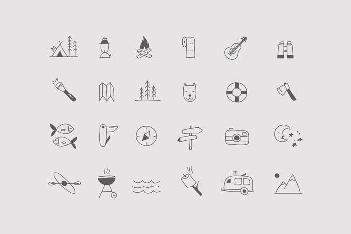 Camping & Hiking Icons