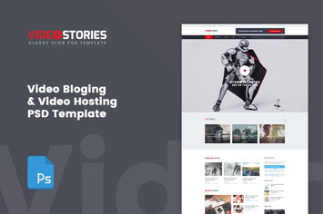 VideoStories - VLOG & Video Hosting PSD Template