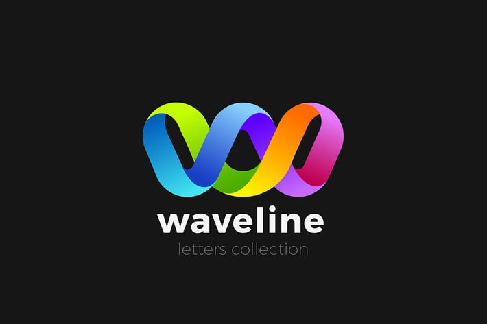 Letter W Logo design 3D Ribbon style