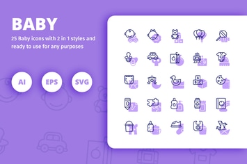 Baby Icons (Line and Solid)