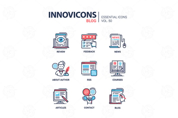 Blog - modern vector line design icons set