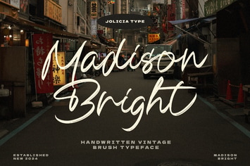 Madison Bright | Handwritten Vintage Brush Font