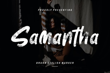 Samantha Brush Marker Advertisement Font
