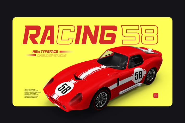 Racing 58 - Sport Racing Logo Font
