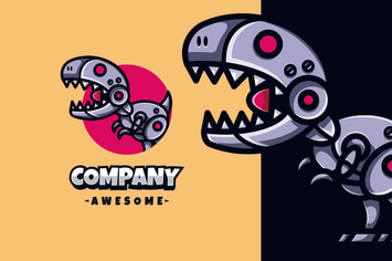 Trex Robot Logo Mascot