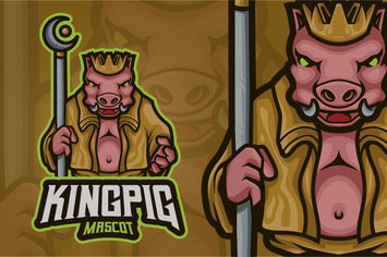King Pig Mascot Logo
