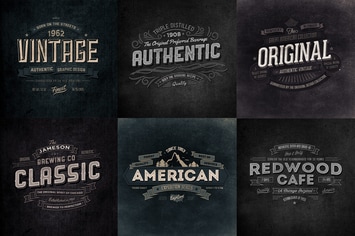 Retro Typographic Insignia and Badges Vol 2