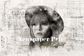 Newspaper Print Photo Effect