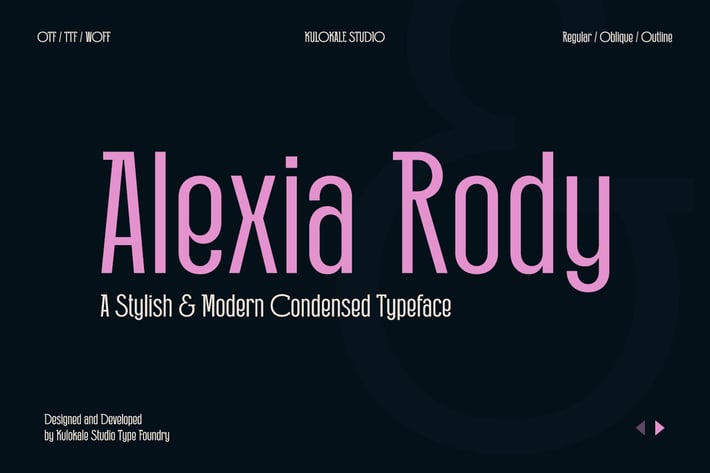 Alexia Rody Condensed Sans Typeface