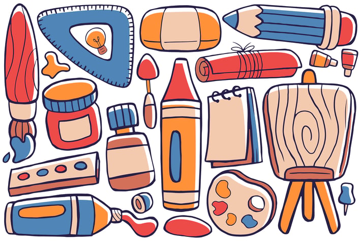 Art Studio Doodle Vector #01