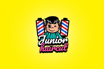 kid haircut - Mascot Logo
