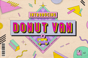 Donut Van - Trio Retro Wave Font