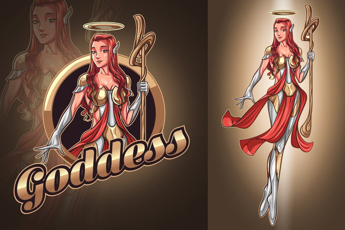Goddess - Sports and Esports Girl Mascot Logo