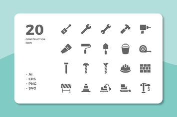 20 Construction Icons (Solid)