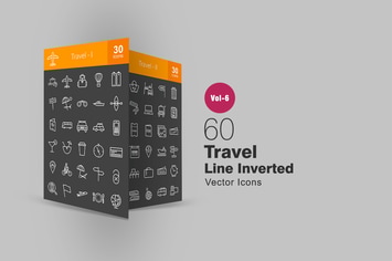 60 Travel Line Inverted Icons
