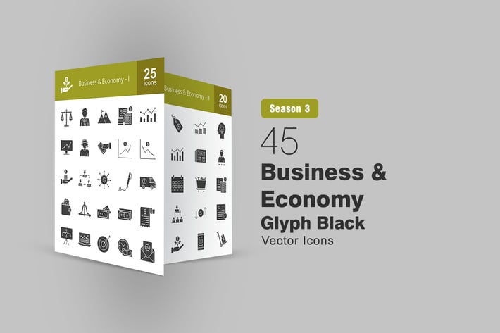 45 Business & Economy Glyph Icons