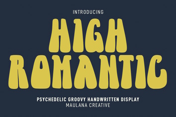 High Romantic Psychedelic Groovy Handwritten Font