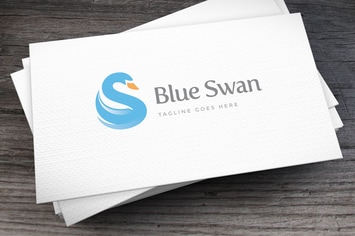 Blue Swan Letter S Logo Template