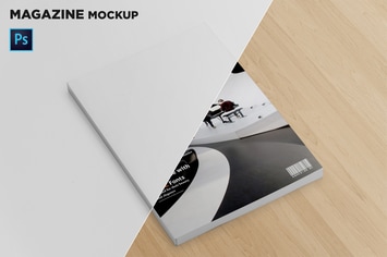 Magazine Cover Mockup Perspective View