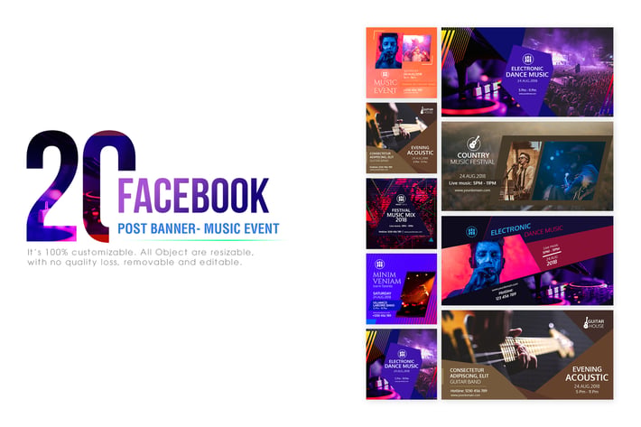 20 Facebook Post Banner - Music Event
