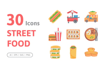 30 Street Food Icons