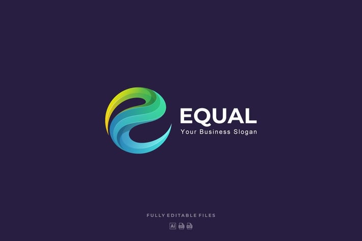 Abstract Letter Colorful Logo Template