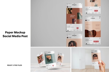 Paper Mockup Social Media Post