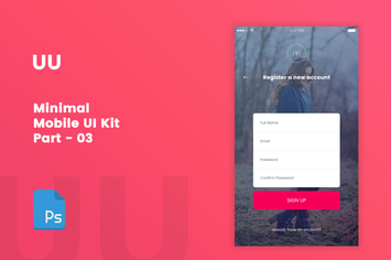 UU - Minimal Mobile UI Kit Part 03 Sign Up form