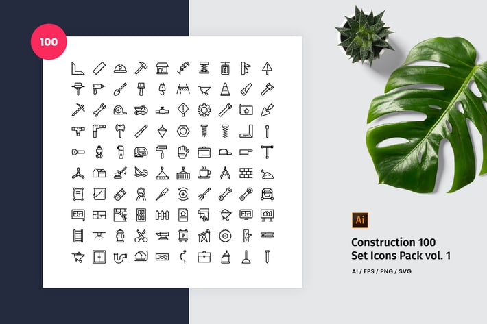Construction 100 Set Icon Pack Vol. 1