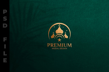 Gold Paper Embossed : Logo Mockup