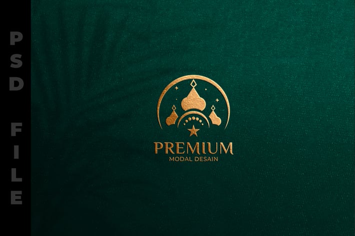 Gold Paper Embossed : Logo Mockup