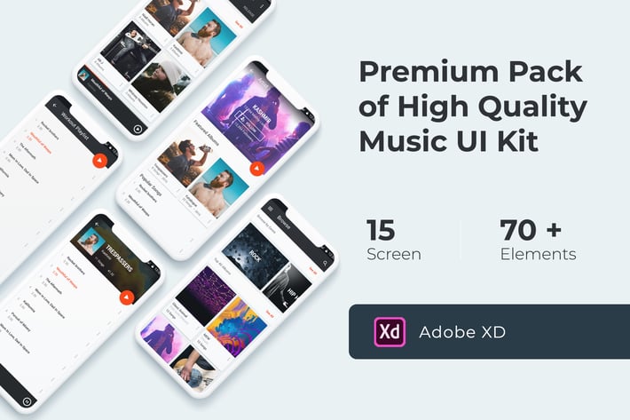 Music Multimedia UI KIT for XD