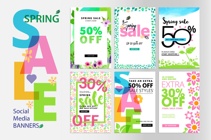 Spring sale banners 