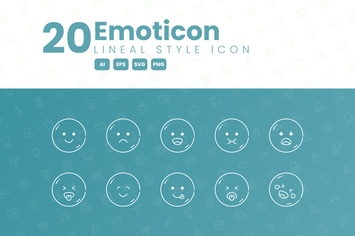 20 Emoticon Detailed Icon Collection