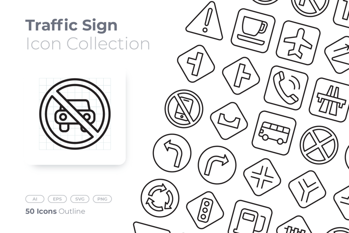 Traffic Sign Outline Icon