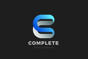 Letter C Logo design 3D Ribbon style