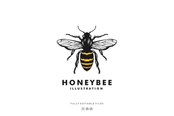 Honey Bee Color Macot Logo
