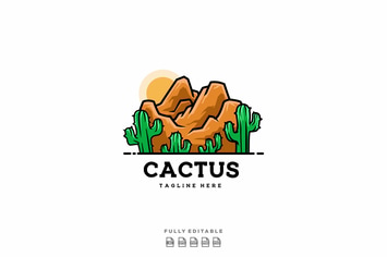 Desert Cactus Logo Template