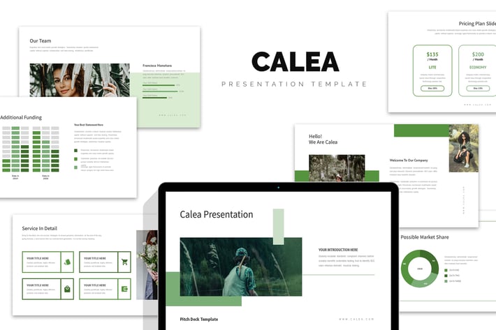 Calea : Green Color Tone Pitch Deck Keynote