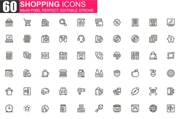 Shopping Thin Line Icons Pack