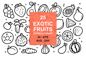 25 Exotic Fruit Doodles