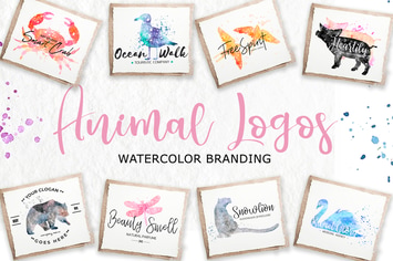 Watercolor Animal Logos