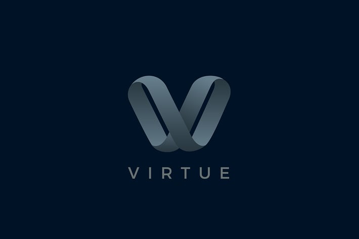 Letter V Logo design 3D Ribbon style
