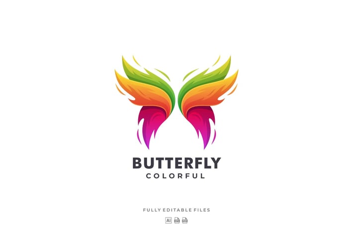 Butterfly Colorful Logo