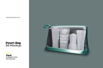 Pouch Bag Transparent 3D Mock Up